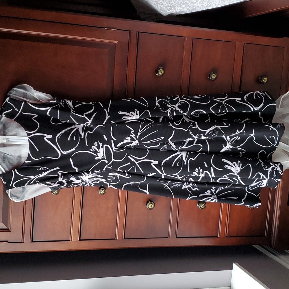 Julian Taylor-sleeveless dress. Size:6. Black and white pattern.